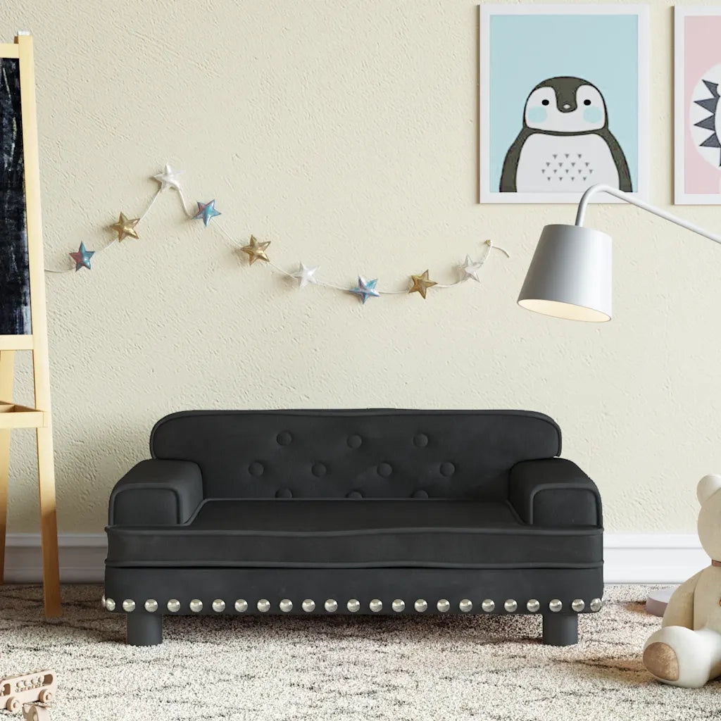 Divano per Bambini Nero 70x45x30 cm in Velluto 3196297