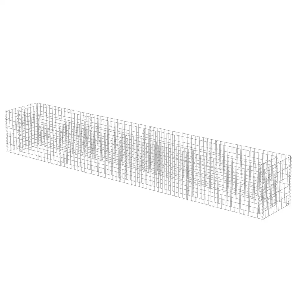 Gabbione Letto Rialzato in Acciaio Zincato 360x50x50 cm 143561