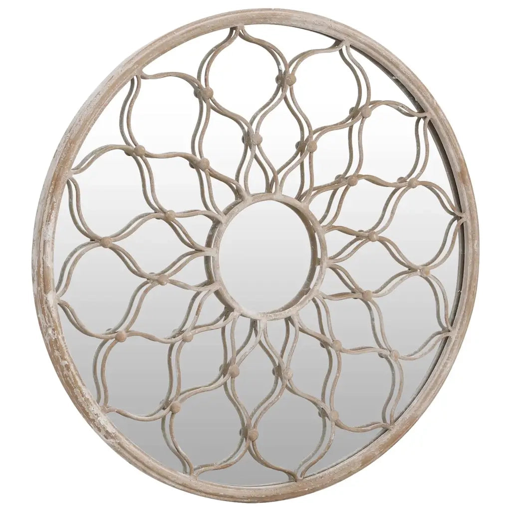 Specchio Sabbia-Specchio Decorativo 40x3 cm Rotondo in Ferro per Uso Interno