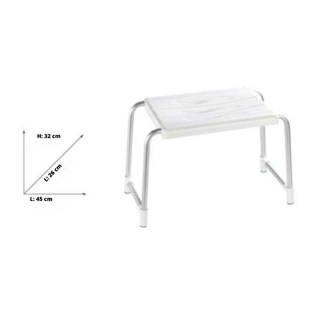 Sgabello per vasca da bagno o doccia bianco KV02 capacità di carico 150 kg