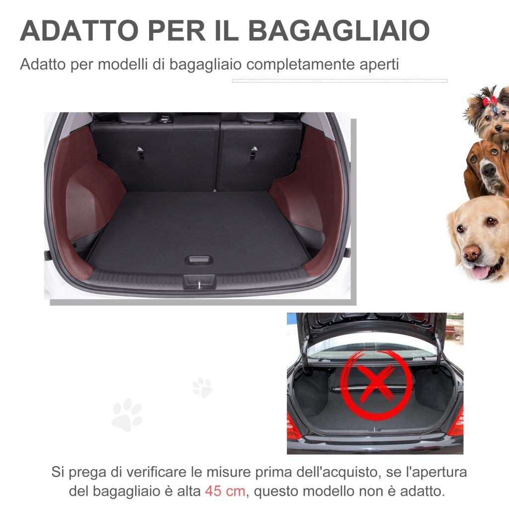 Easycomfort Trasportino per Cani in Metallo e PP, Gabbia per Cani a Trapezio per Auto con Maniglia, 77x47x55cm Nero