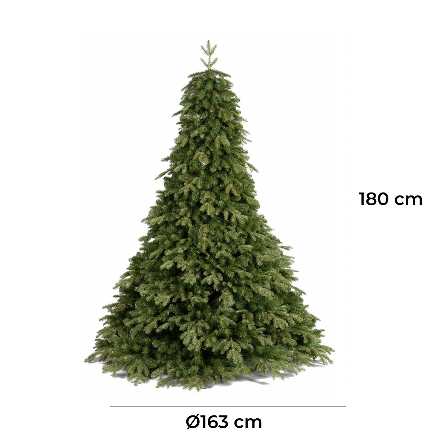 Albero di Natale Artificiale Realistico 180 cm 2946 Rami Montaggio a Ombrello Verde