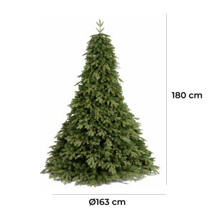 Albero di Natale Artificiale Realistico 180 cm 2946 Rami Montaggio a Ombrello Verde
