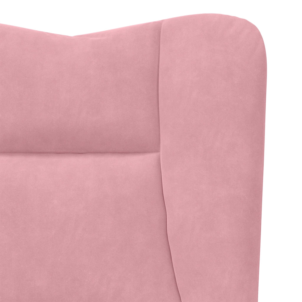 Poltrona Rilassante in Velluto Rosa