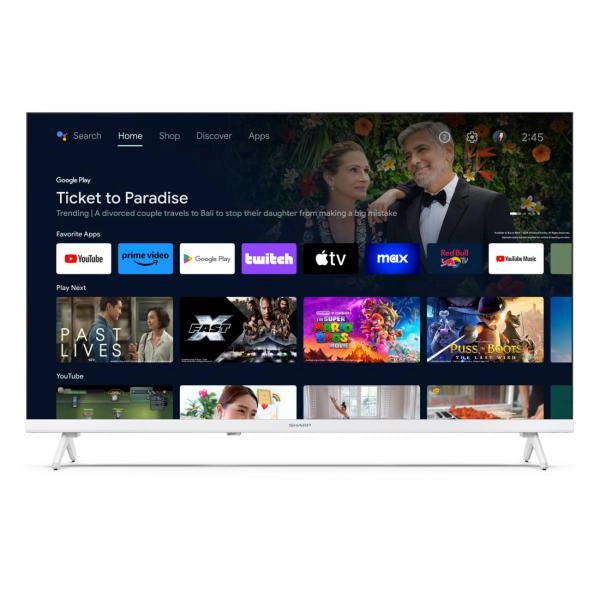 SHARP 32FH2EA - 32'''' ANDROID TV LED HD - FRAMELESS - COMP. TV SAT - AUDIO DOLBY DIGITAL+ / DTS HD - CHROMECAST - WHITE - IT