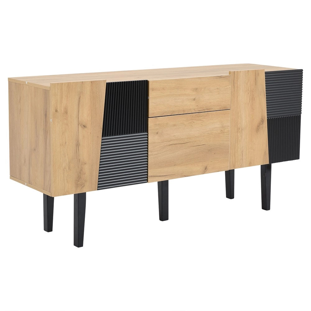 Mobile TV con Vano Contenitore ¨C MINIMAL ¨C Legno Massello, Supporto per TV 60 Pollici