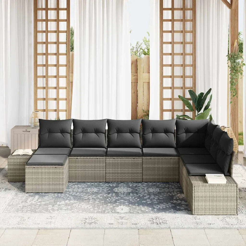 Set Divano da Giardino con cuscino 8 pcs polyrattan 3347182