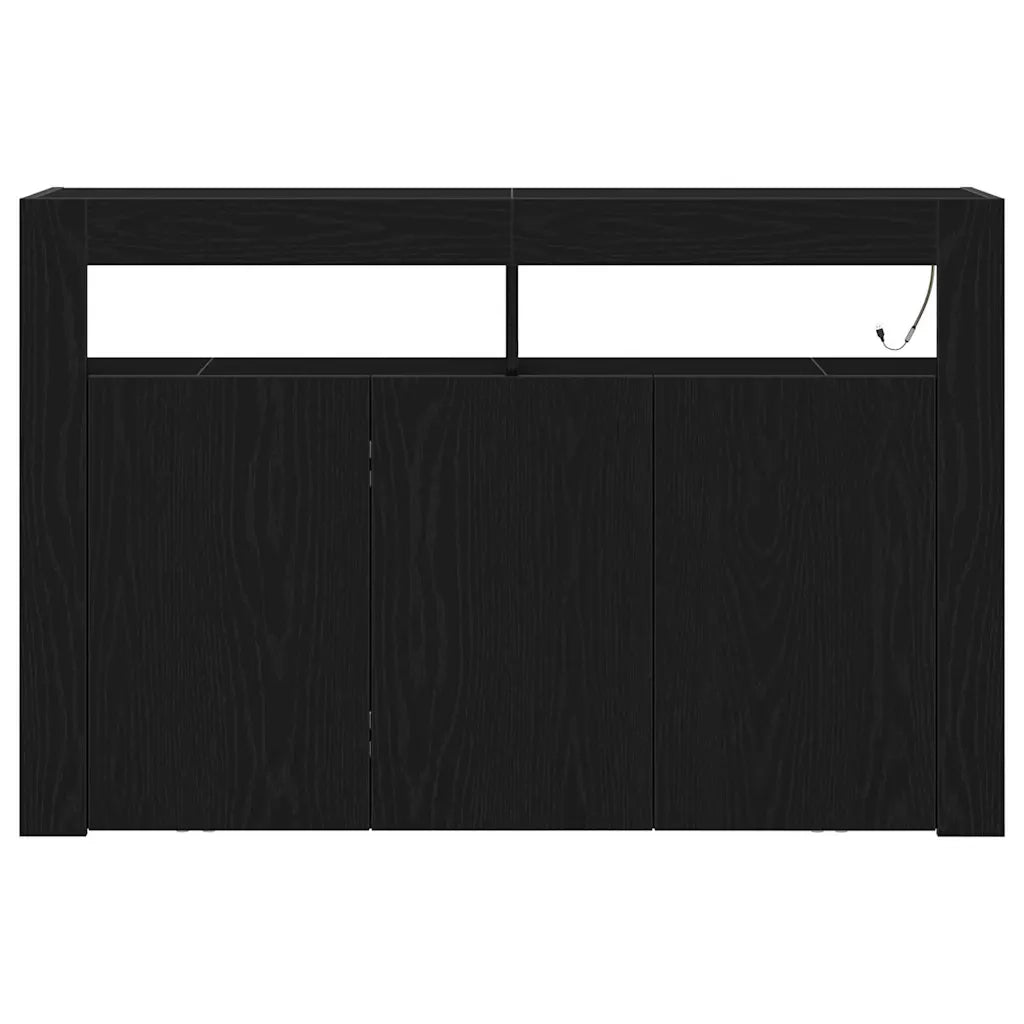 Credenza-Buffet-Armadio da cucina Rovere Nero 116 x 30 x 75 cm Legno multistrato
