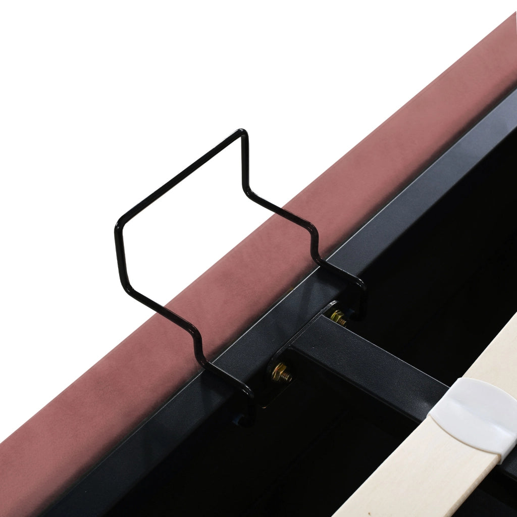 Letto Contenitore Letto Matrimoniale 140x200 cm con vano idraulico in Velluto Rosa