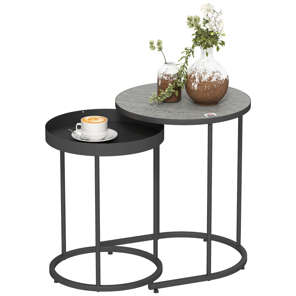 Tavolino da caff¨¨ pieghevole ¨C zephmum ¨C grigio, metallo