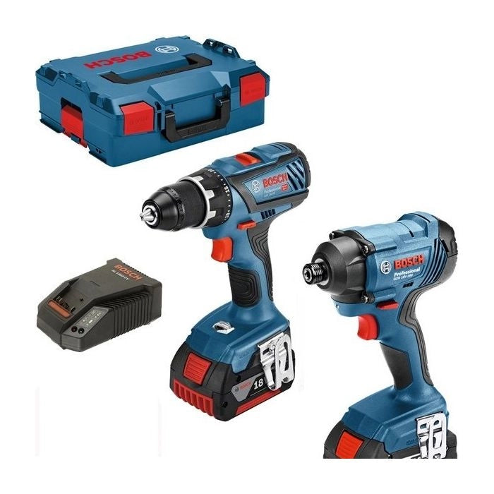 Kit trapano-avvitatore BOSCH GSR 18V-28 + avvitatore a impulsi GDR 18V-160 + 2 batterie da 4,0 Ah - L 06019G5107