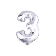 Trade Shop - Palloncino Numero 3 Gonfiabile Elio Argento 35 Cm Compleanno Festa Party Casa -