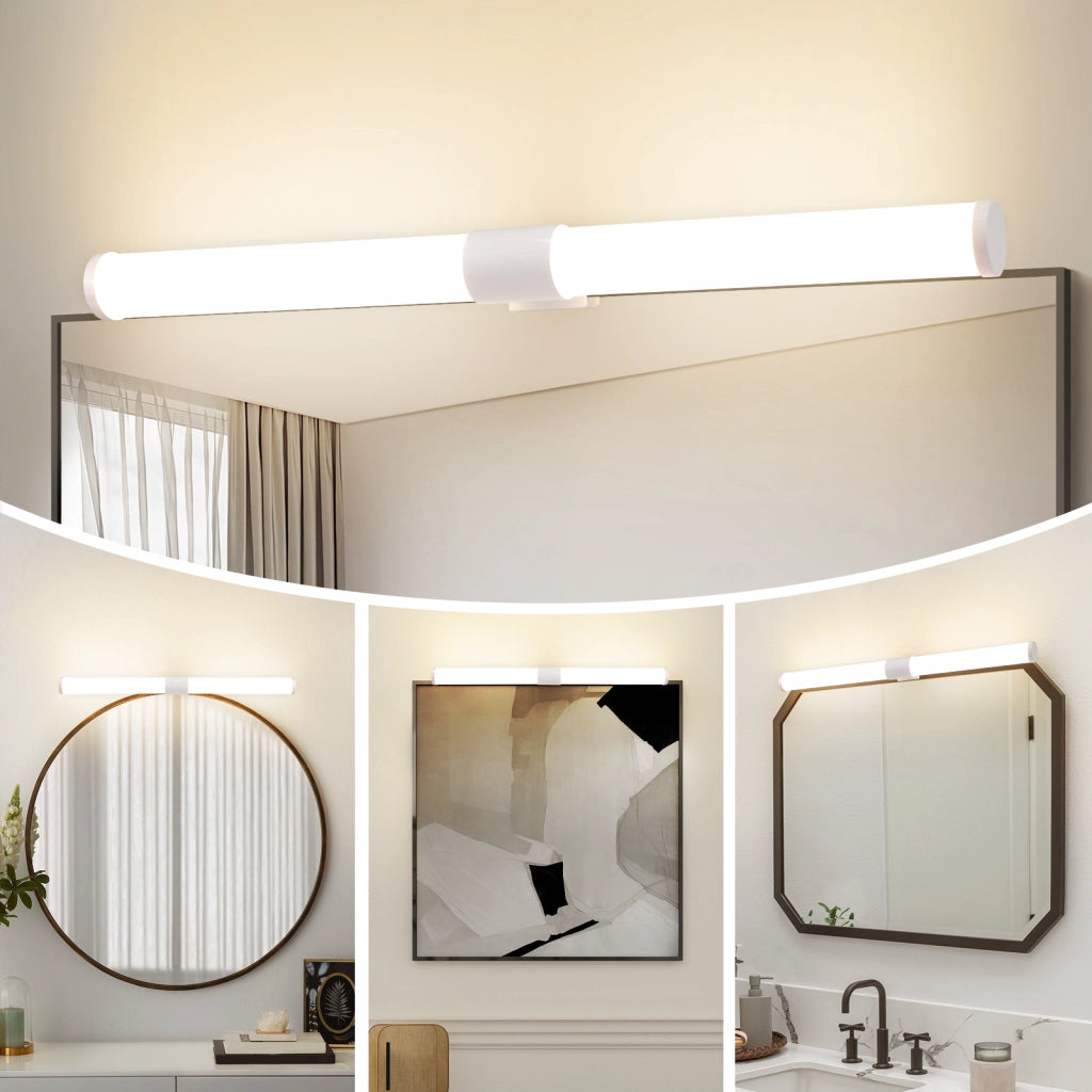 ZMH Lampada da Bagno LED sopra Specchio 40 cm 6 W IP44 4000K Luce Neutra Moderna Bianca per Armadio da Bagno