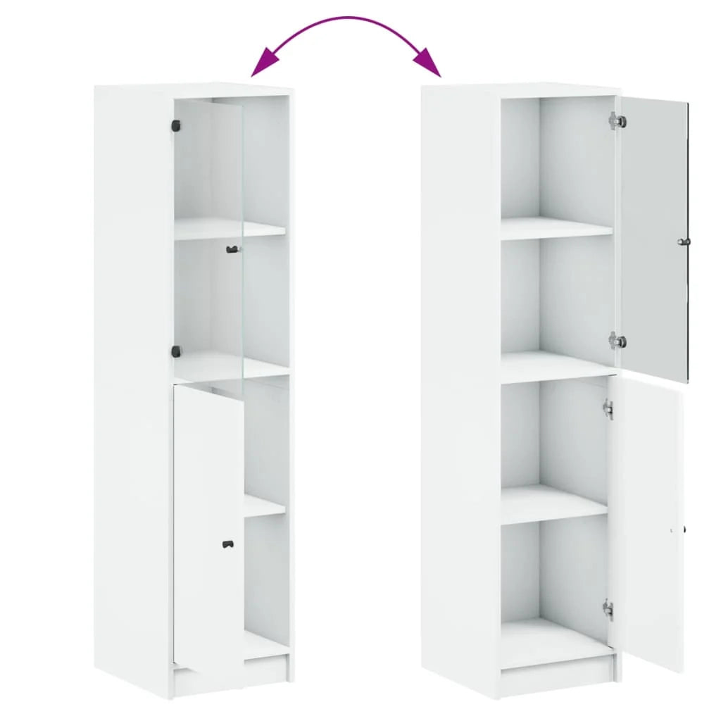 Buffet credenza cassettiera mobiletto mobile contenitore organizer per cucina soggiorno salotto con anta in vetro 35 x 37 x 142 cm bianco 02_0030096