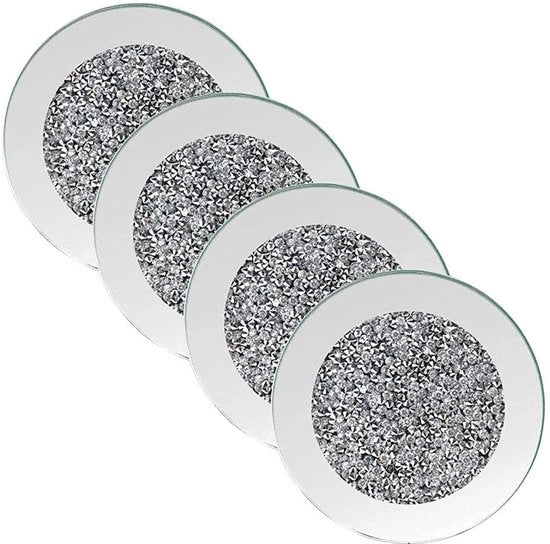 Set di 4 piedini di diamante per tavolo, 10,2 cm (argento)