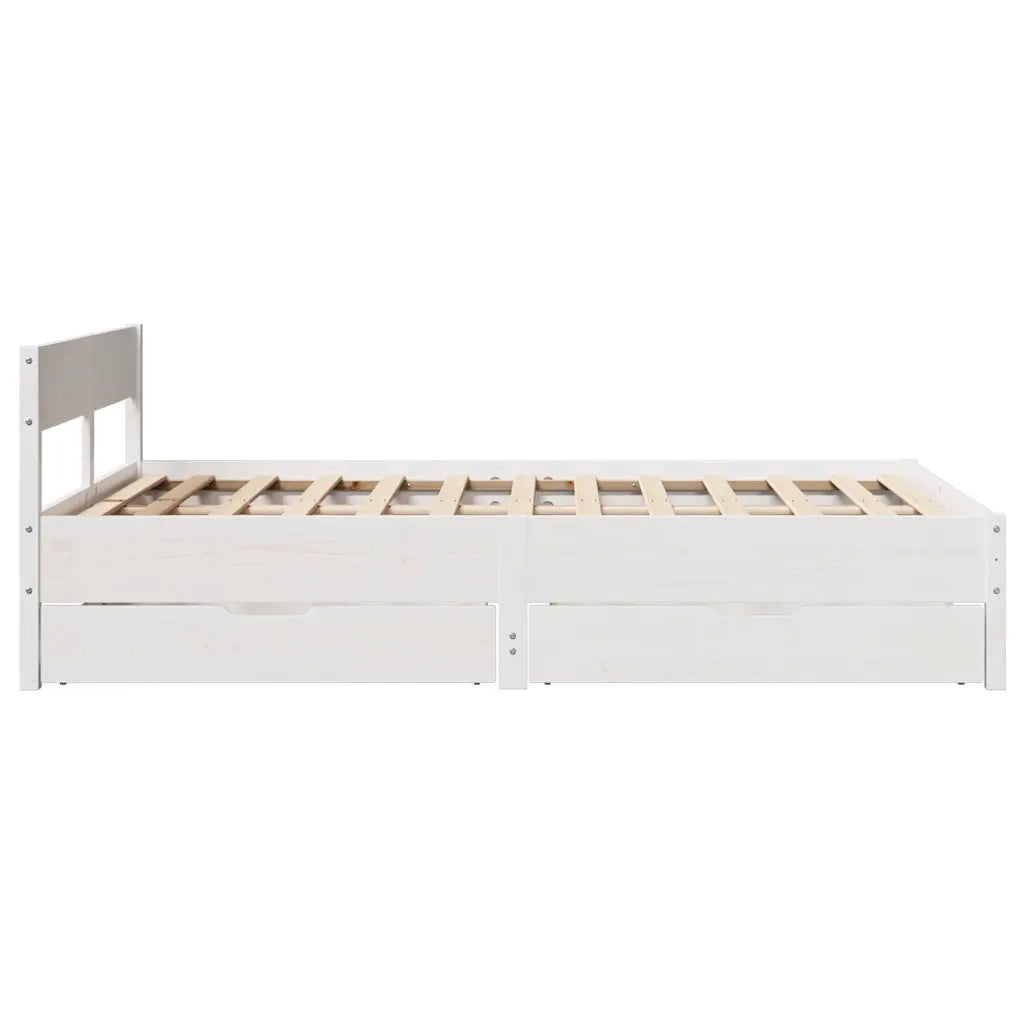 Letto matrimoniale | Letto per adulti | Letto senza Materasso Bianco 120x200 cm Legno Massello di Pino