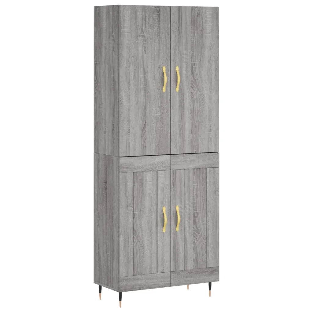 vidaXL Credenza Grigio Sonoma 69,5x34x180 cm in Legno Multistrato