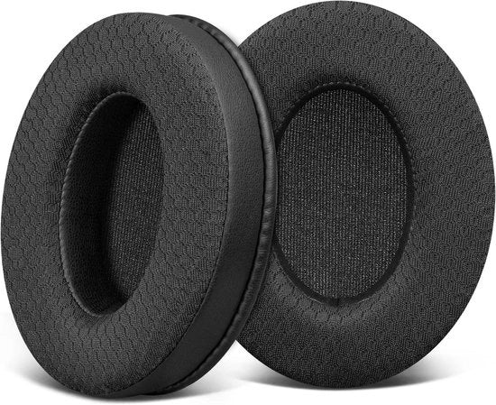 Sostituzione Orecchie per Sennheiser HD202/HD202II/HD203/HD212/HD212-Pro/HD437/HD447/HD457/HD477/HD497/EH150/EH250/EH350/HD62-TV/HD65-TV Orecchini con Tessuto di Pelle Resistente con Testura a Pallone - Nero