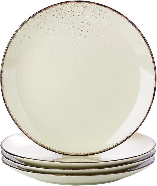 Set di piatti da dessert da 4 pezzi - Aspetto vintage - Servizio da 10,5 cm - Piatti per snack e insalata.