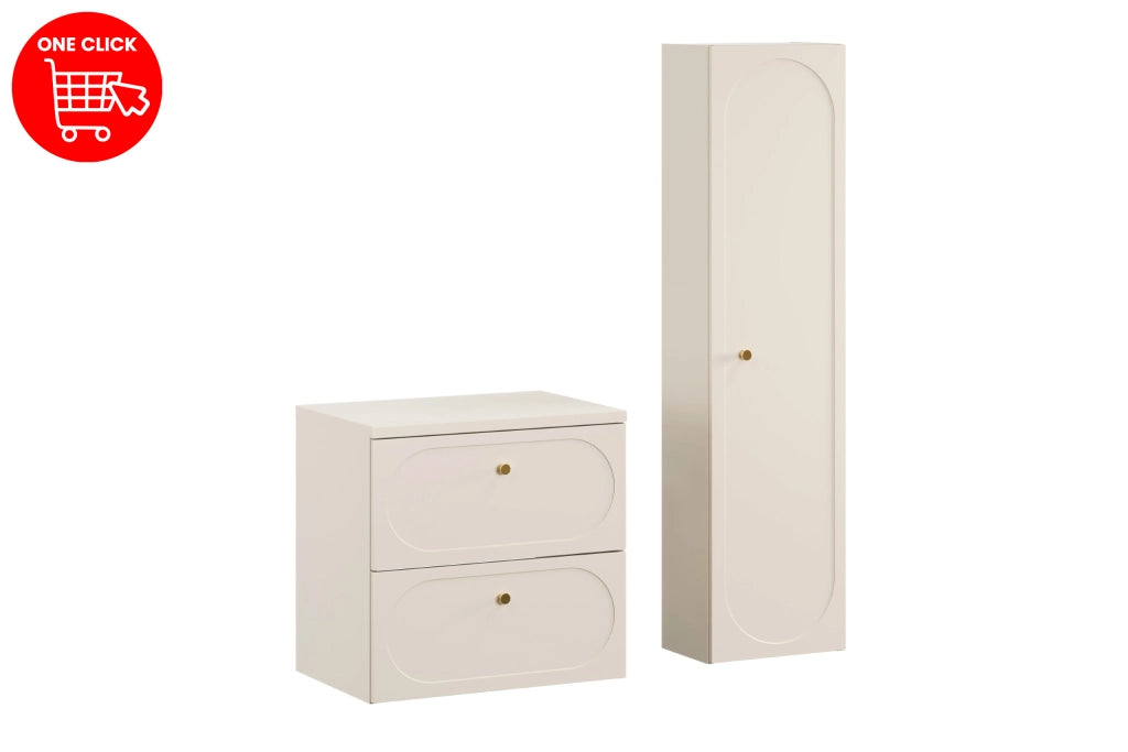 Set mobili bagno 60 cm con piano e Szafką wysoką Donna Sand 60 x 1401 x 46 cm