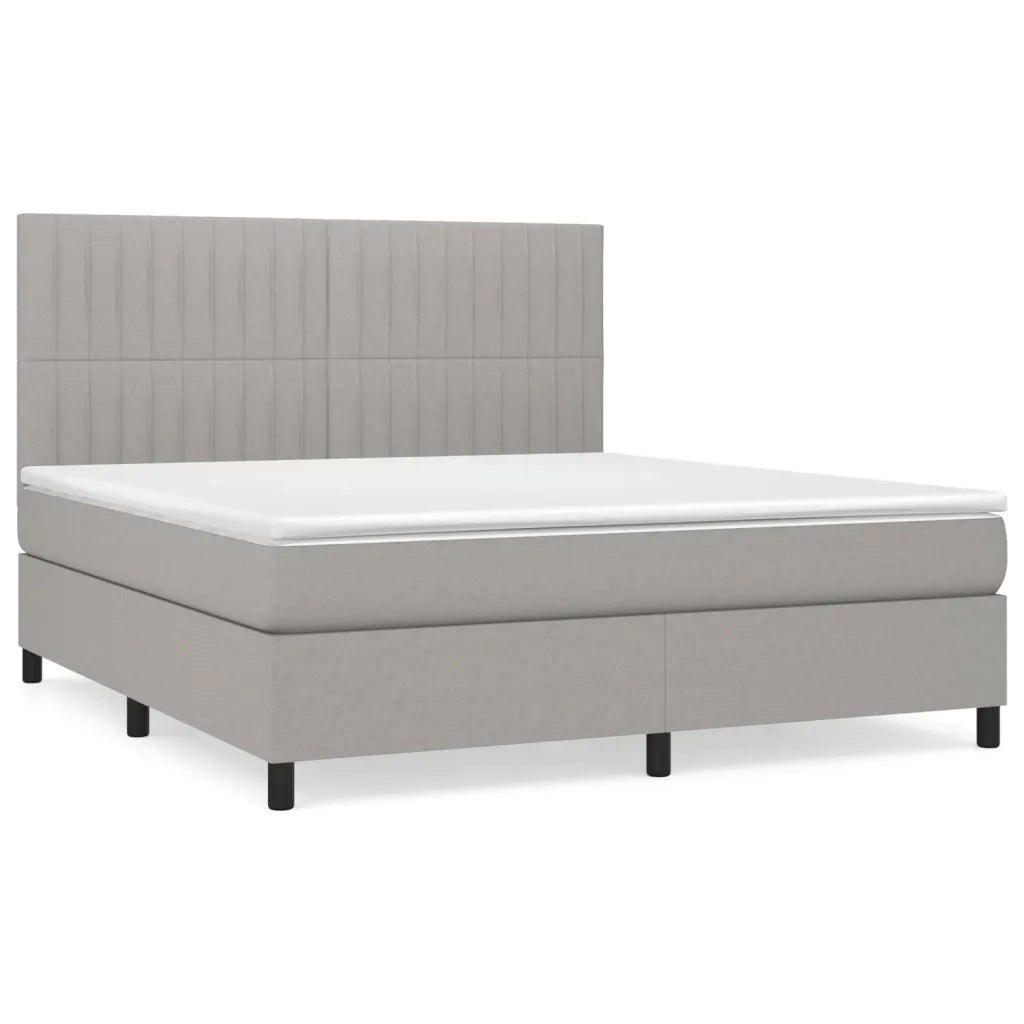 Giroletto a Molle con Materasso Grigio Chiaro160x200 cm Tessuto cod mxl 34793