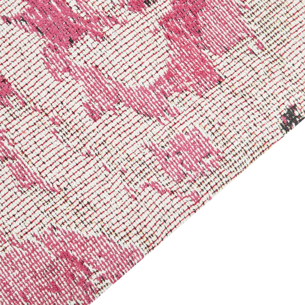 Tappeto in cotone Motivo fiori rosa 140 x 200 cm Rustico Boho
