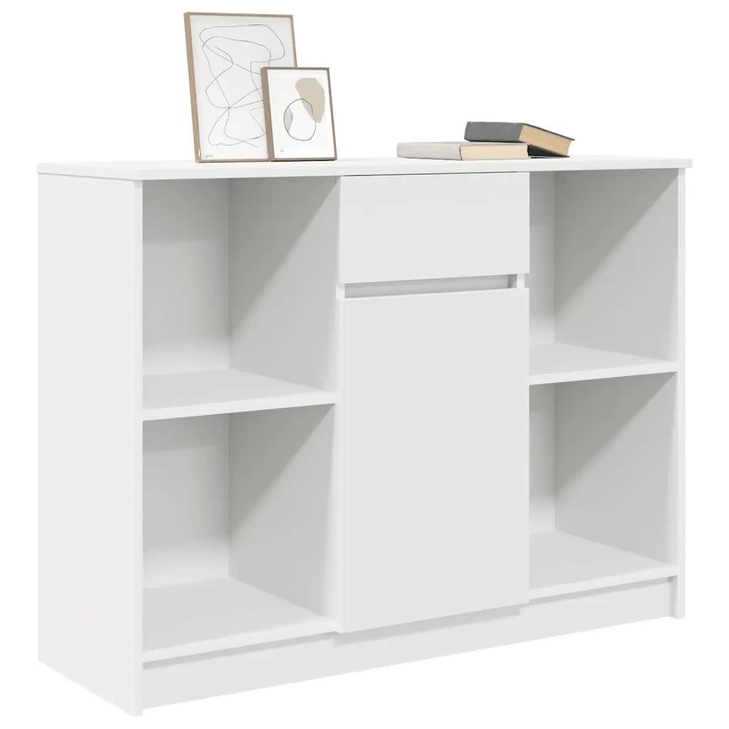 Credenza con Cassetto Bianco 101x35x76 cm in Legno Multistrato 861562