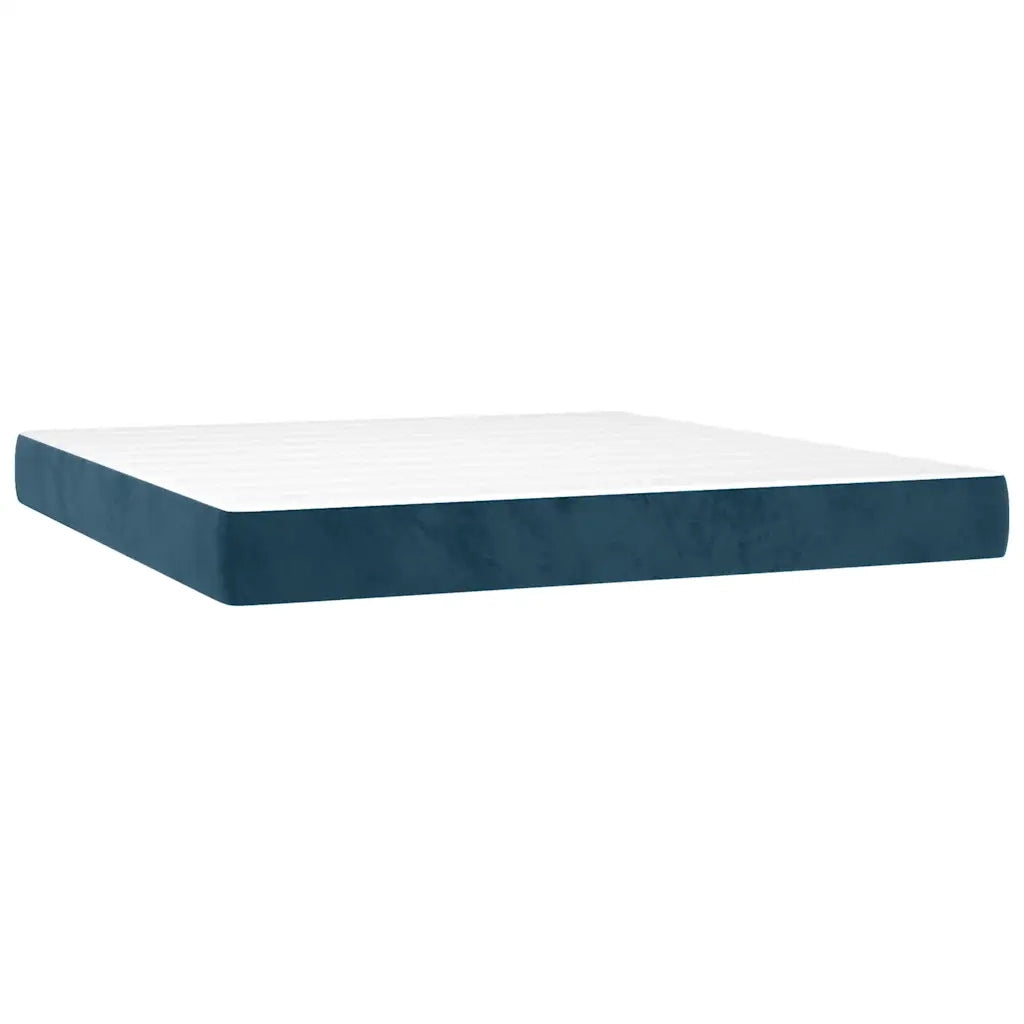 Giroletto a Molle con Materasso Blu Scuro 160x200 cm in Velluto 3142915
