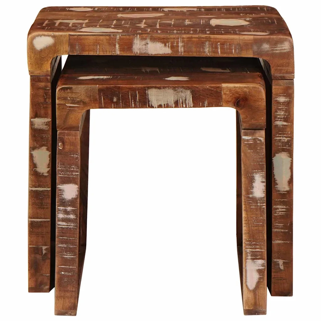 Tavoli da annidamento 2 pcs Marrone Legno Recuperato Massello 4104560