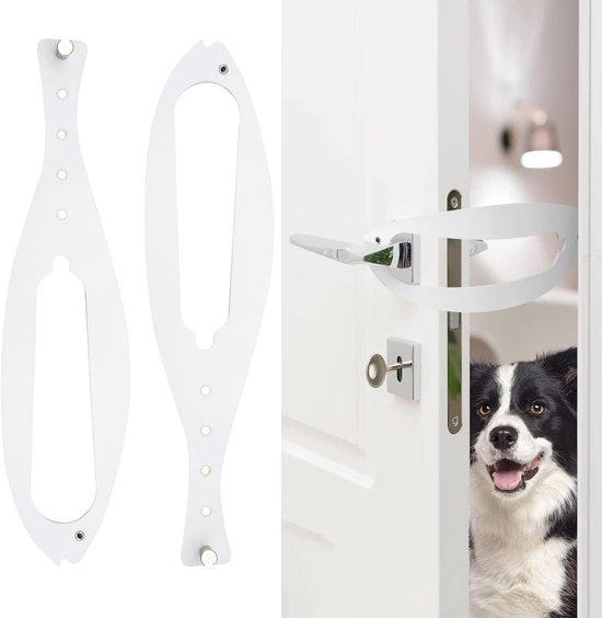 Sicurezza Deur per Animali - 2 pezzi - Amichevole per Gatti - Blocco della Porta per Sicurezza dei Bambini - Esclusione del Cane - Bianco.