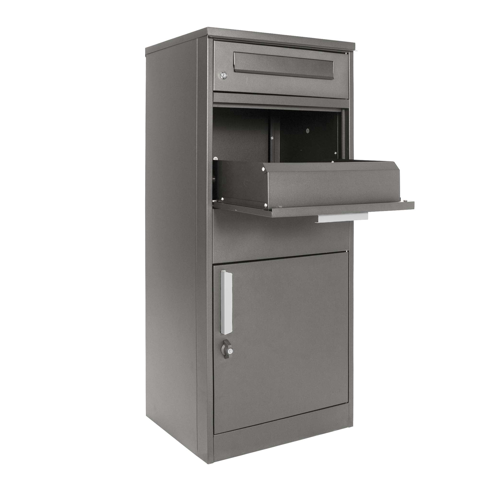 Cassetta postale per pacchi grigia 50x37x112cm Portapacchi con serratura