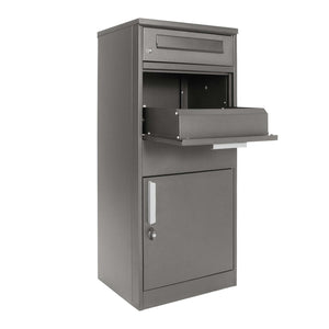 Cassetta postale per pacchi grigia 50x37x112cm Portapacchi con serratura