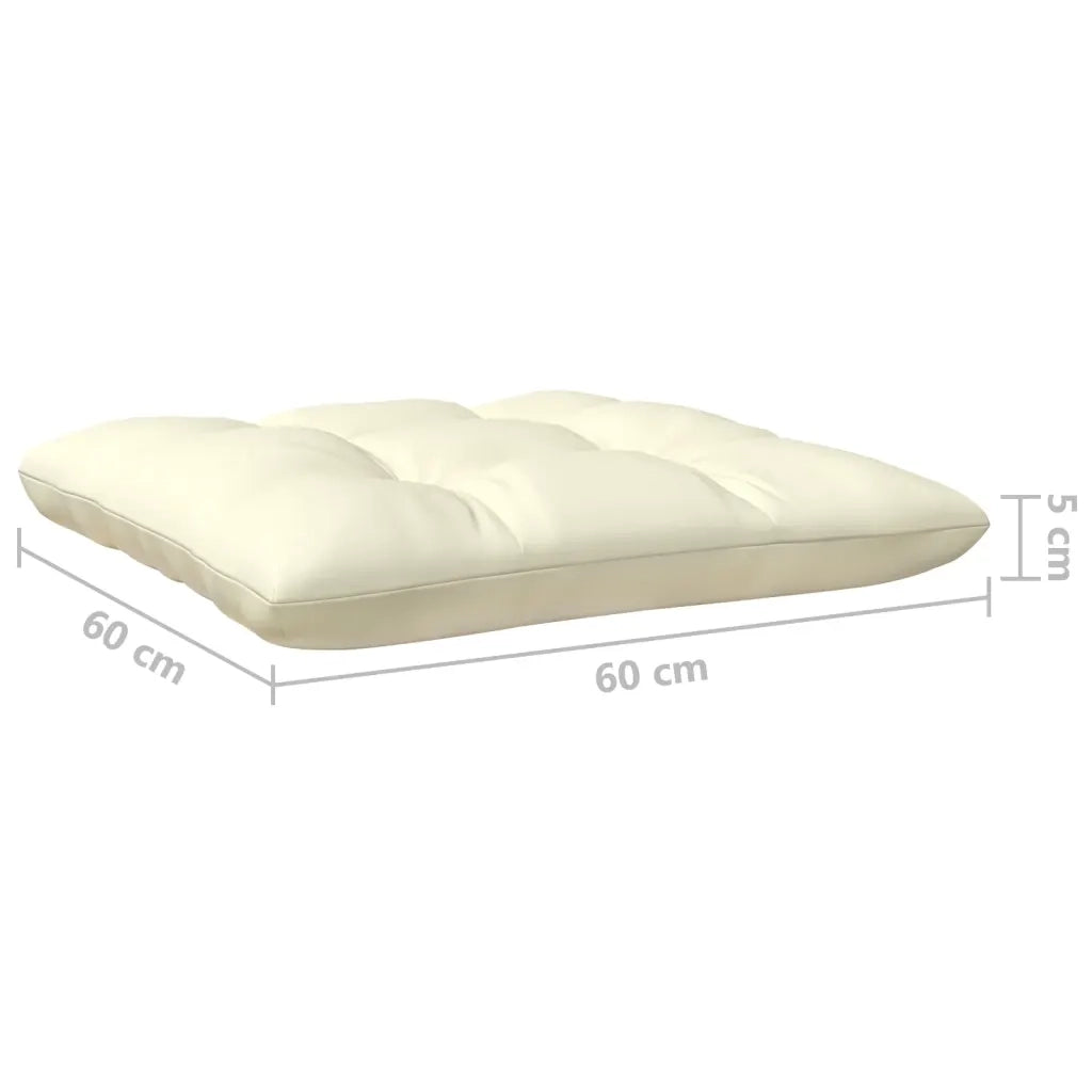 Divano da Giardino a 4 Posti con Cuscini Crema Massello di Pino cod mxl 78534