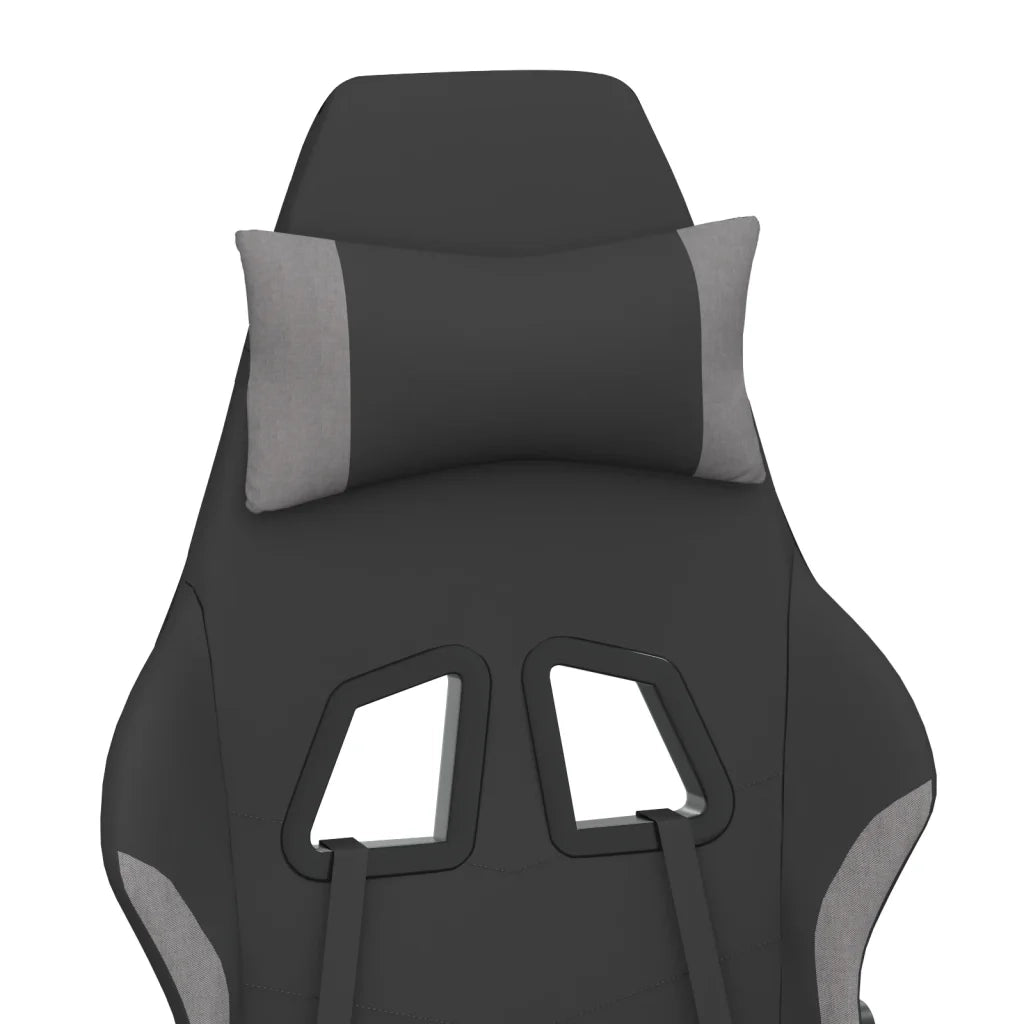 Sedia da Gaming | Sedia da e-sports Nero e Grigio Chiaro in Tessuto