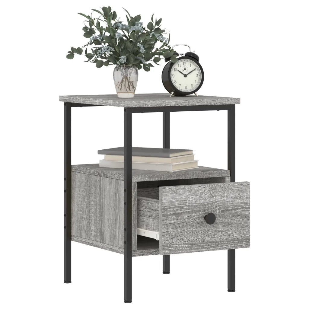 Comodini 2pz Grigio Sonoma 34x36x50 cm in Legno Multistrato 826050