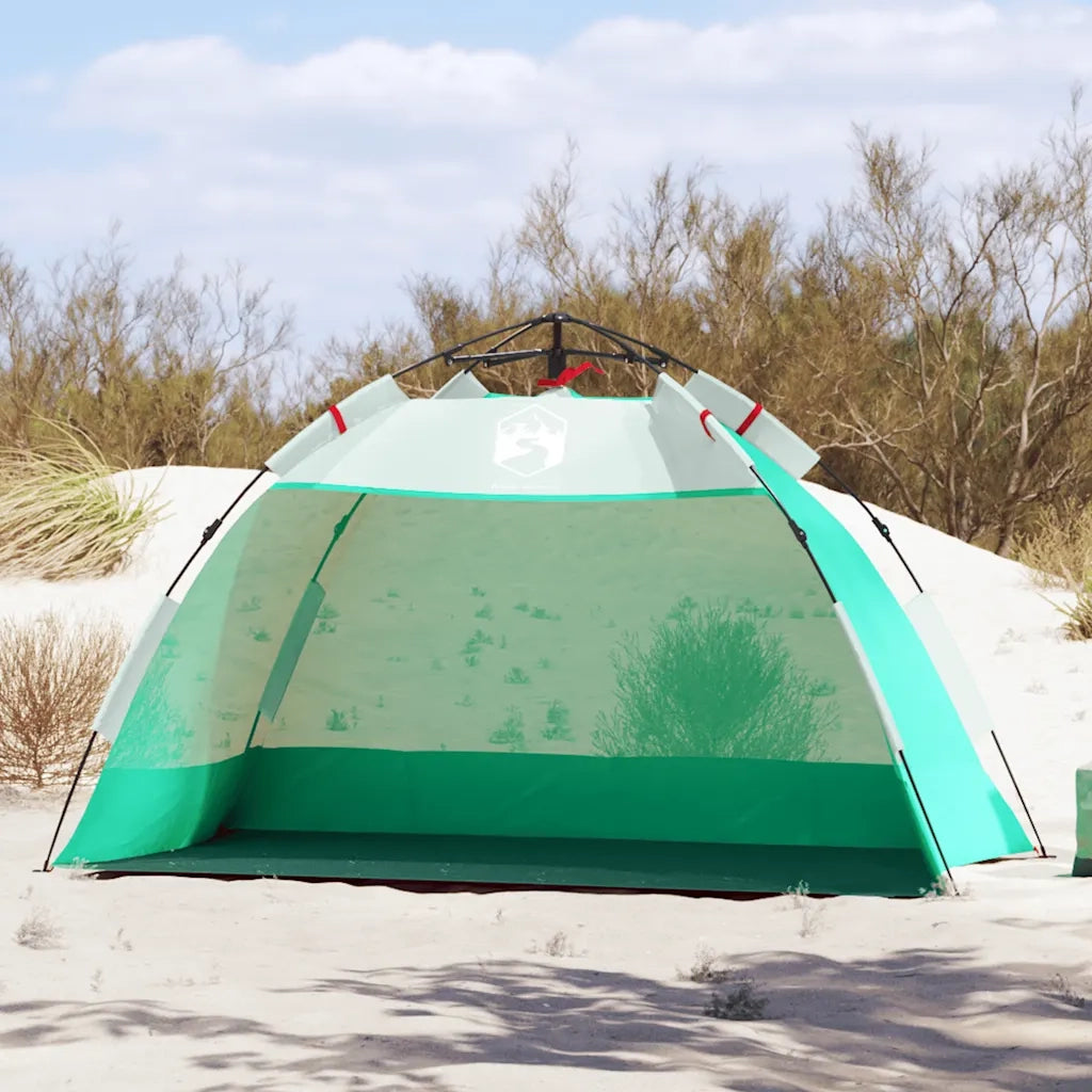Tenda da Spiaggia 2 Persone-Tenda da campeggio Verde Rilascio Rapido Impermeabile 300244