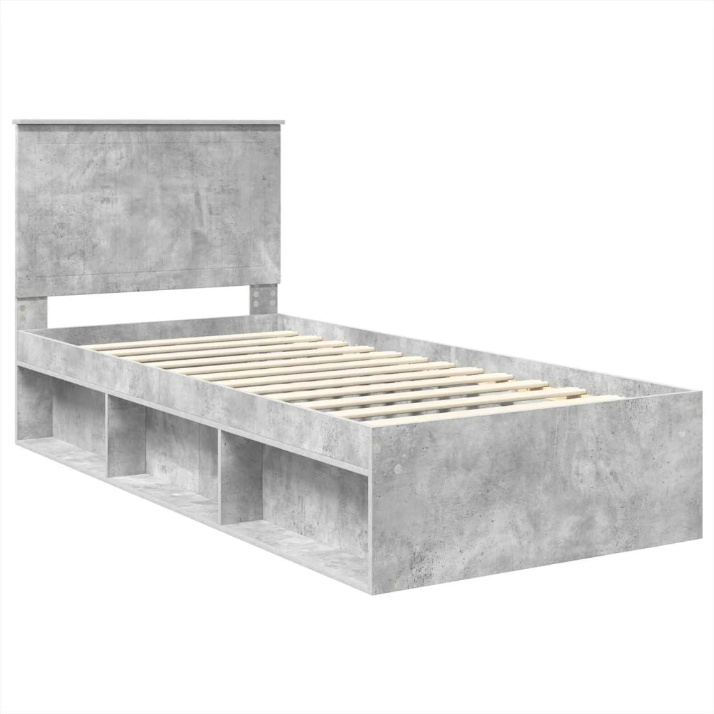 Struttura del letto Grigio Concretè 90 x 190 cm Pino massello
