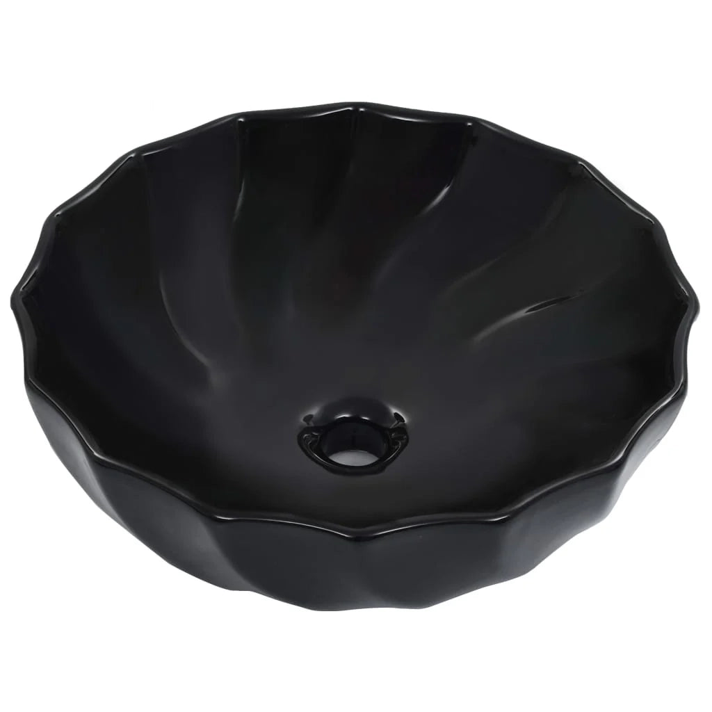 Lavabo in ceramica nera 46 x 17 cm 02_0002631