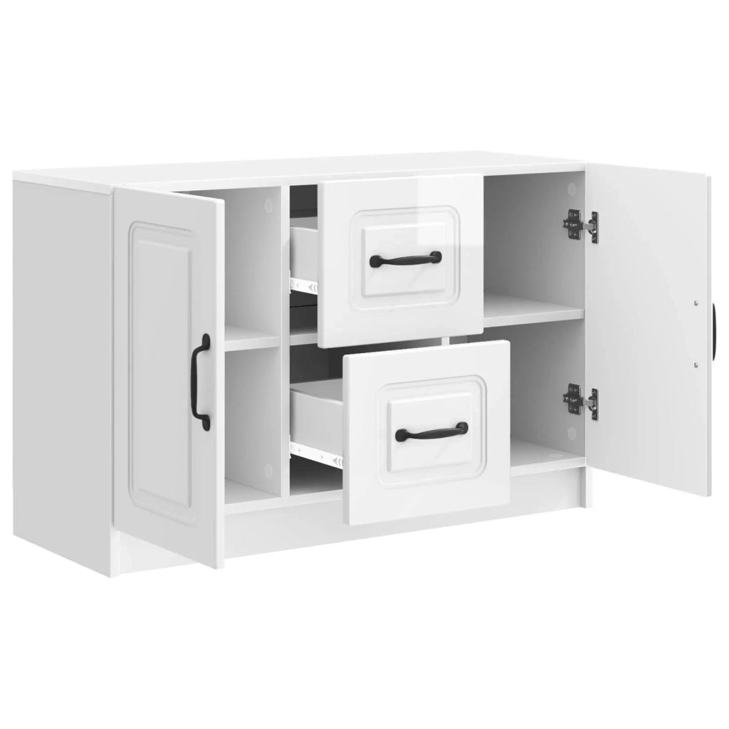 Credenza Bianco Lucido 89 x 34,5 x 57 cm Legno ingegnerizzato 895809