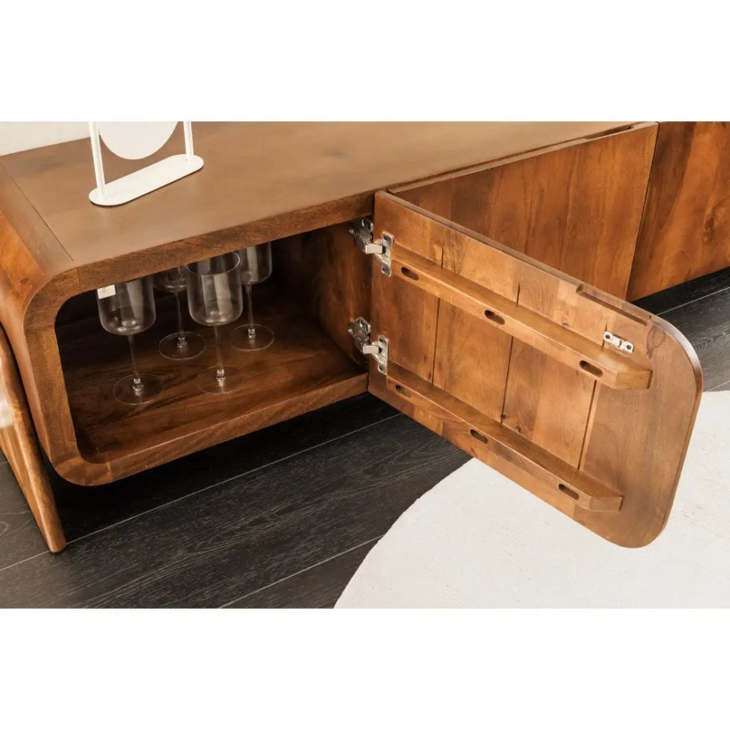 Mobile TV 160 cm legno massiccio marrone – Collezione NATURA