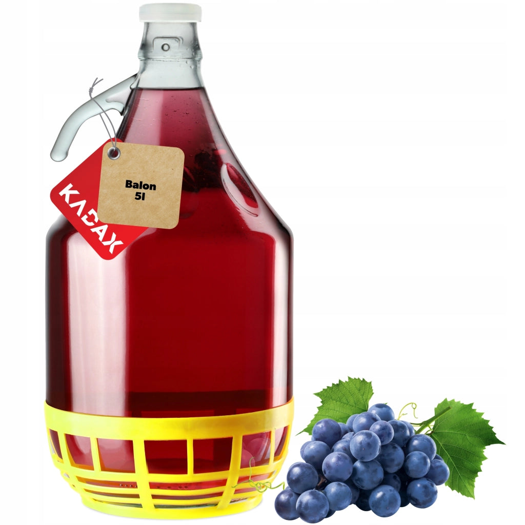 KADAX Bottiglia da 5 litri per vino, liquori, alcolici, moonshine + tappo