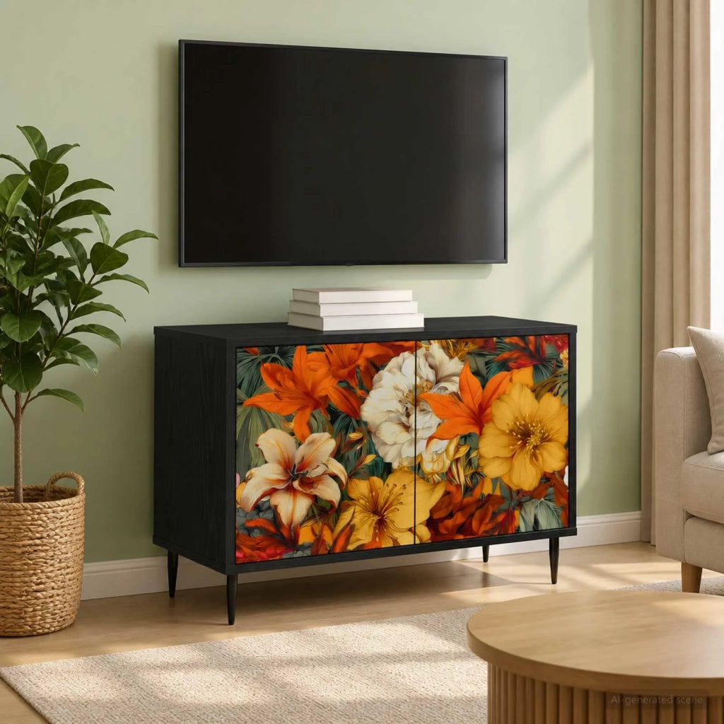 Mobile TV GENNEP 69 x 33 x 50,5 cm Rovere Nero 8007015