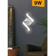 Trade Shop - Applique A Parete Stilizzato 9 W Spirale Bianca Tre Colorazioni Di Luce E58-b3c -