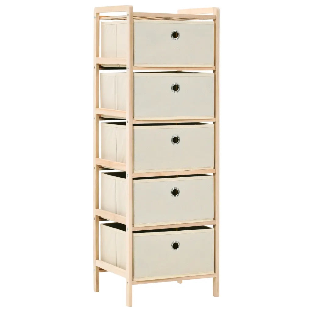 Armadietti 2 pz con 5 Cesti in Tessuto e Legno di Cedro Beige cod mxl 52980