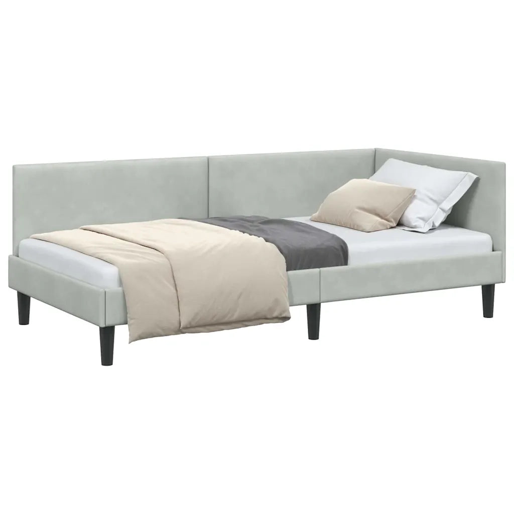 vidaXL Cornice del letto ad angolo Altro Grigio chiaro 90 x 190 cm