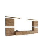 Set mobile soggiorno SWITCH IV – Rovere Wotan – Finiture fresate – Design moderno