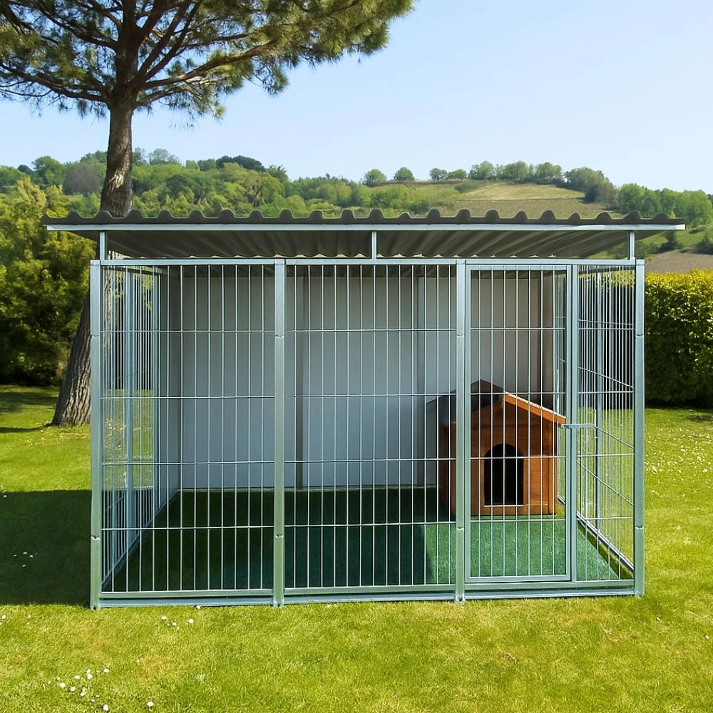 Box per cani coibentato con copertura zincatura a caldo da 300x200x altezza 180 cm