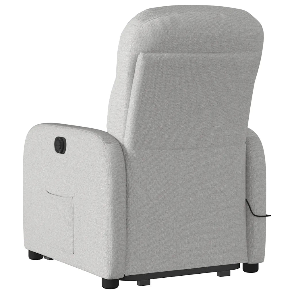 Poltrona Alzapersona Massaggi Elettrica Grigio Nuvola Tessuto 3303011