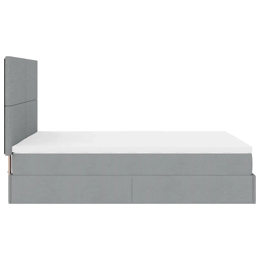 vidaXL Struttura Letto Pouf con Materasso 140x190 cm in Tessuto