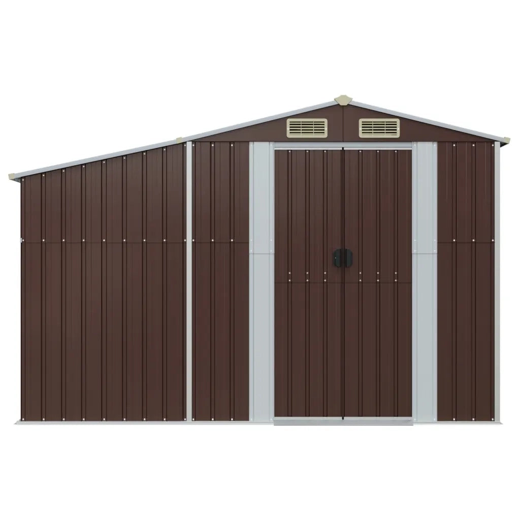 Capanno da Giardino-Casetta da Giardino Marrone 277x93x179 cm in Acciaio Zincato